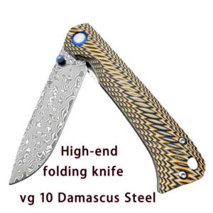 VG10 Damascus Folding Knife Open View